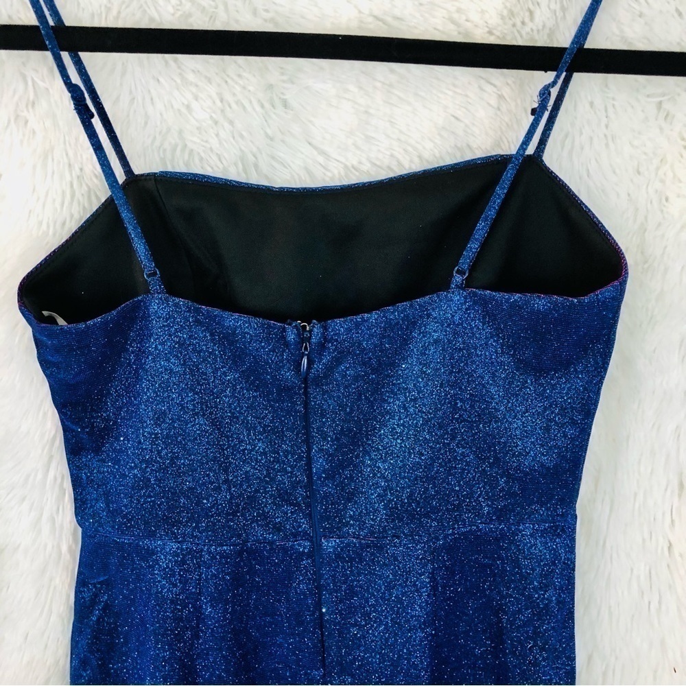 Lulus Sensation Blue purple shift glitter body con mini dress womens XS prom - Picture 10 of 16